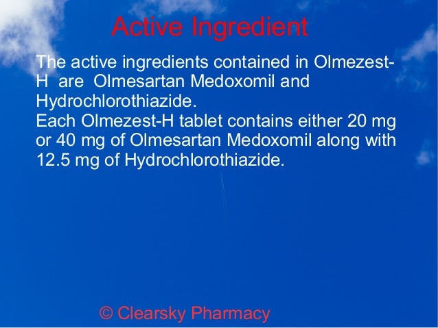 Olmezest H 20 mg or 12.5 mg caffeine
