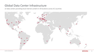 43McAFEE CONFIDENTIAL
Global Data Center Infrastructure
22 data centers providing local internet content in 59 locations across 42 countries
 