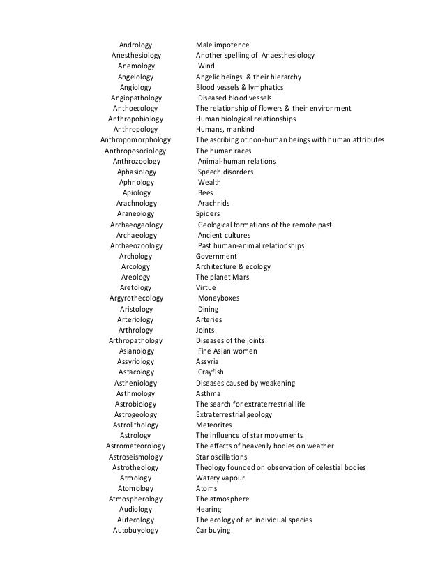 The '-Ologies' dictionary