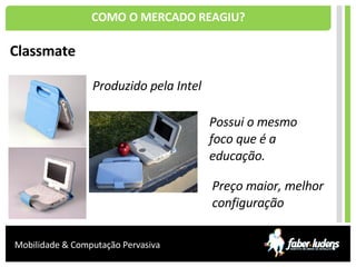 COMO O MERCADO REAGIU? Classmate Produzido pela Intel Possui o mesmo foco que é a educação. Preço maior, melhor configuração 