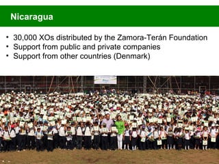 Paraguay

• 9,000 children across Paraguay

• Supported by a dedicated
  national NGO, ParaguayEduca

• SWIFT donated 3,500+ Xos to
  children in Caacupe

• Agreements with hydroelectric
  providers to improve regional
  electricity
 