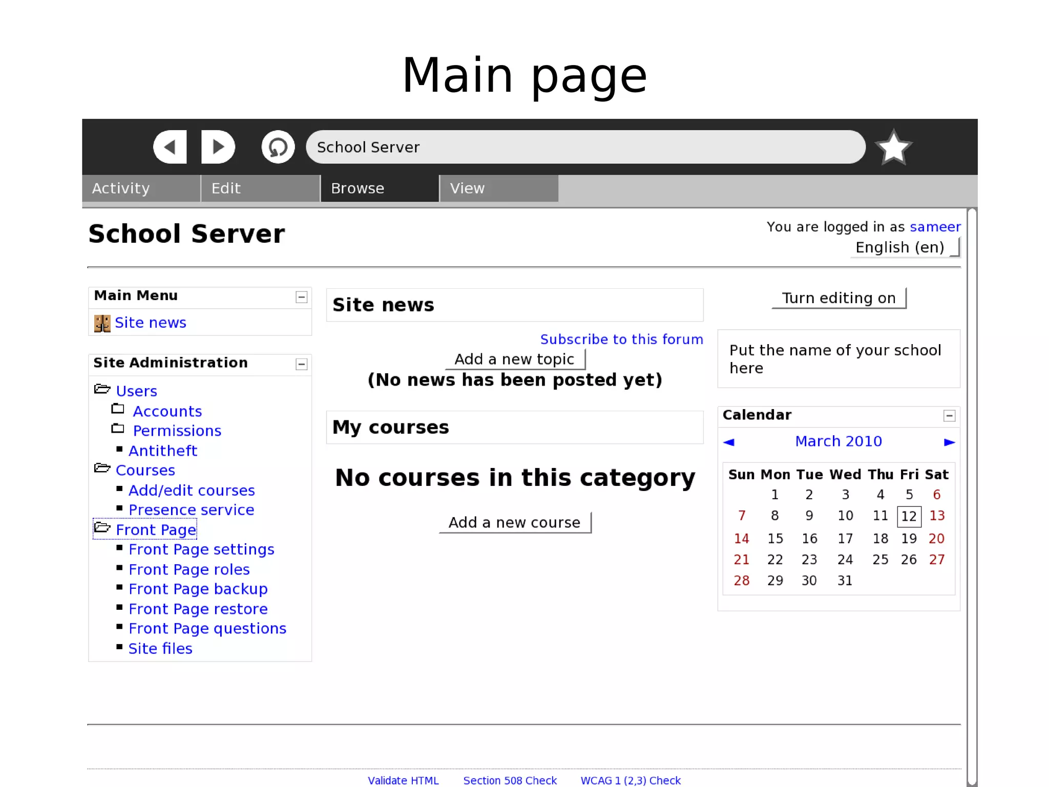 Main page
 