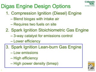 Operation of Internal Combustion Engines on Digas for Electricity ...
