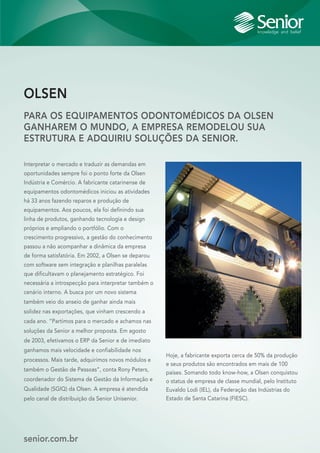 Olsen - Case Solução Gestão Empresarial | ERP - Gestão de Pessoas
