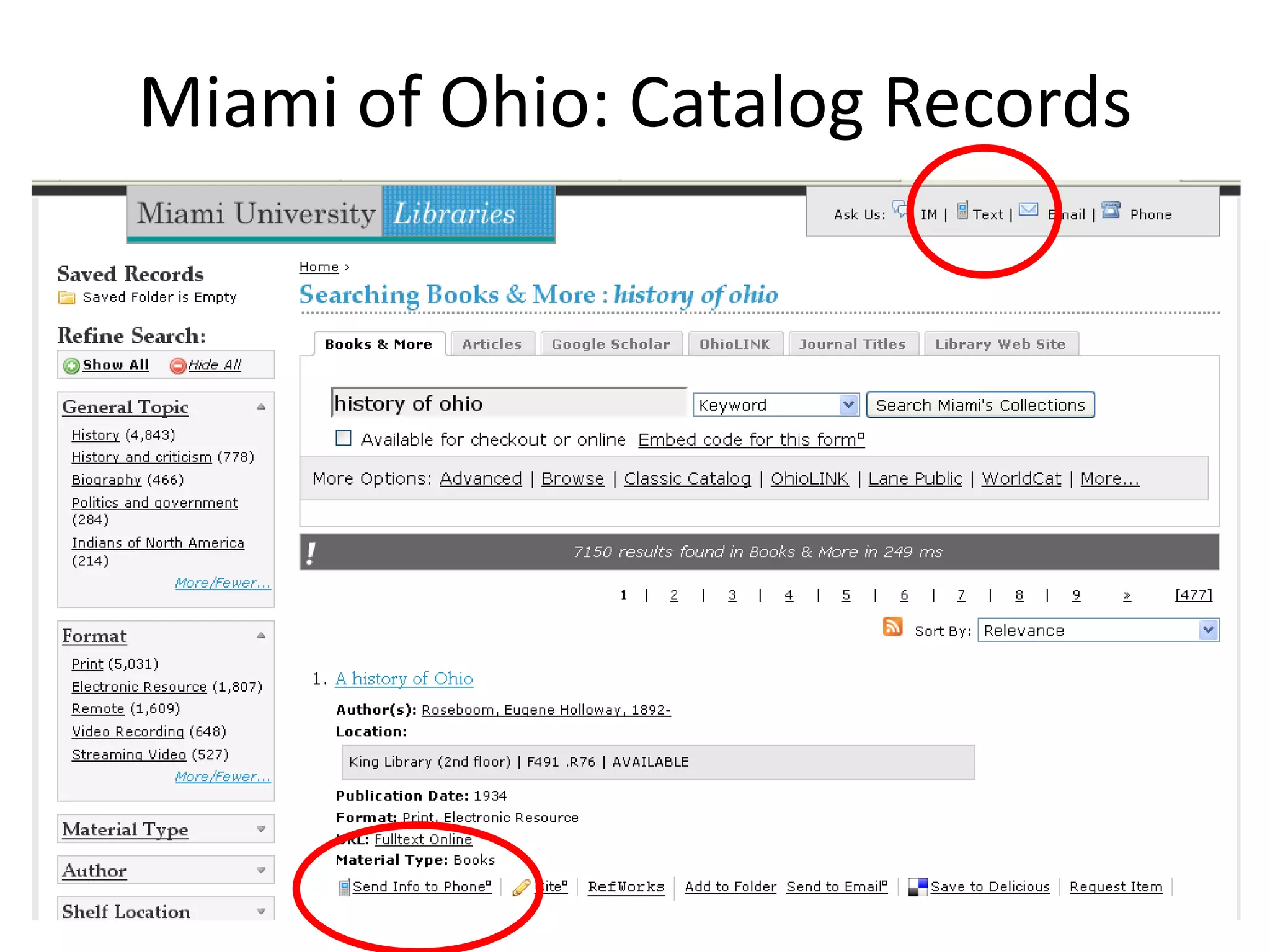 Miami of Ohio: Catalog Records