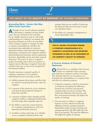 Shareholder Services and Fund Information • The Olstein Funds • P.O. Box 701 • Milwaukee, WI 53201-0701 • 800.799.2113 tel...