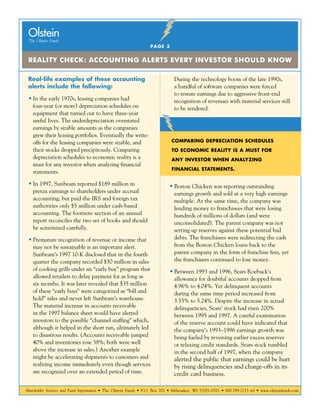 Shareholder Services and Fund Information • The Olstein Funds • P.O. Box 701 • Milwaukee, WI 53201-0701 • 800.799.2113 tel...