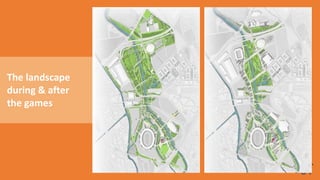 The landscape
during & after
the games
 