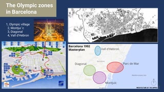 The Olympic zones
in Barcelona
1, Olympic village
2, Montjuı¨c
3, Diagonal
4, Vall d'Hebron
 