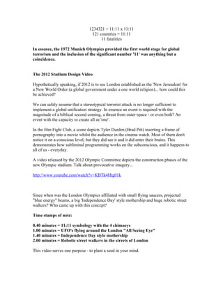 1234321 = 11:11 x 11:11
                                 121 countries = 11:11
                                      11 fa...