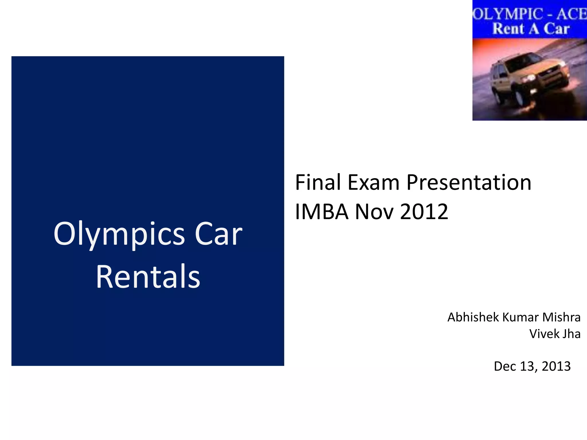 Olympics car rental case study PPT