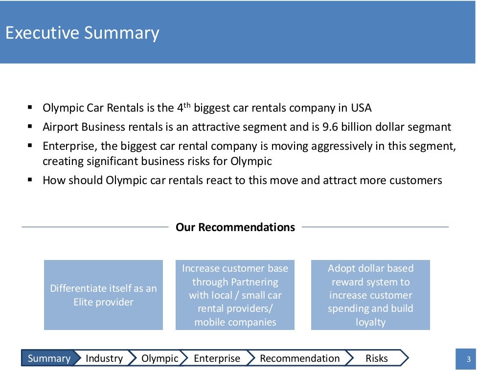 Olympics car rental case study