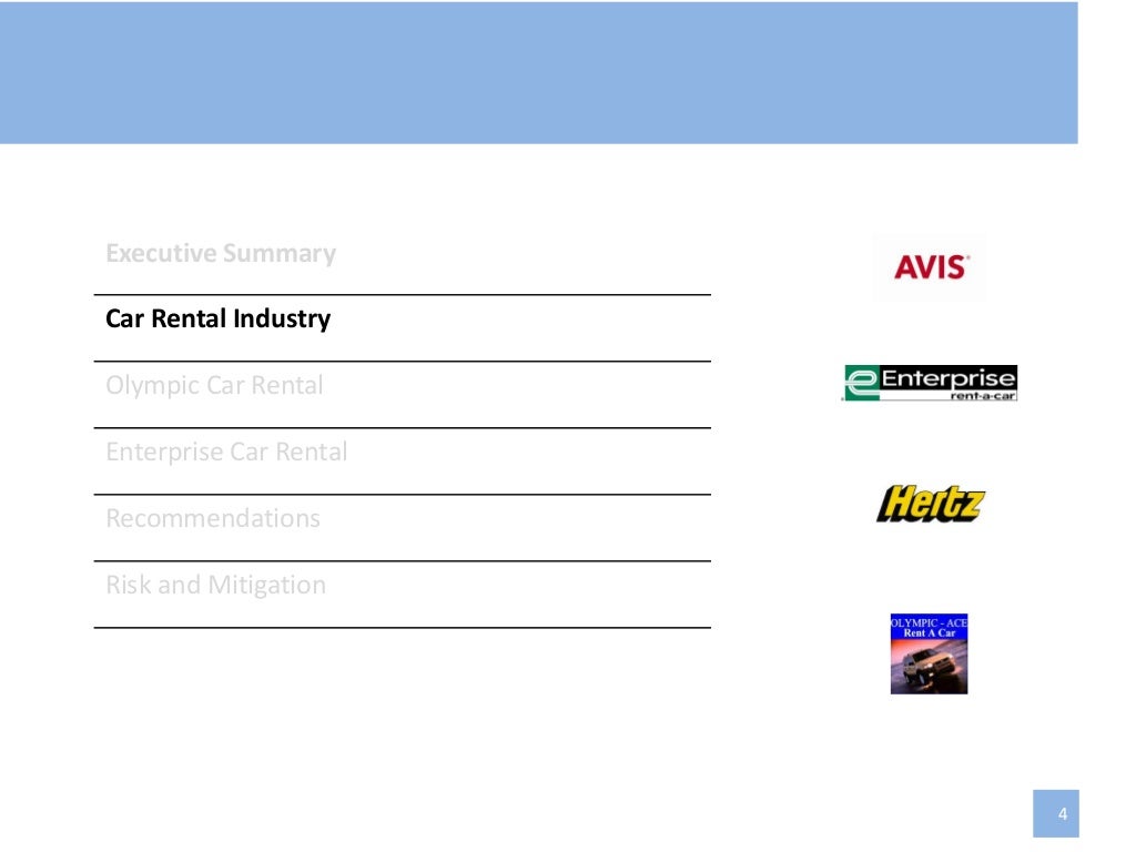 Olympics car rental case study