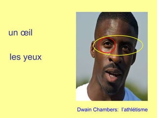 un œil les yeux Dwain Chambers:  l’athlétisme 