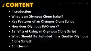 Olympus DAO Clone Script | Build a Treasury-Backed DeFi Protocol | PDF