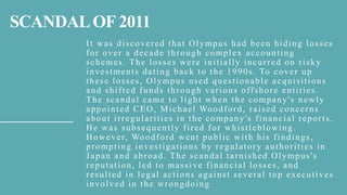 OLYMPUS SCANDAL, 2011.pptx business ethics PPT