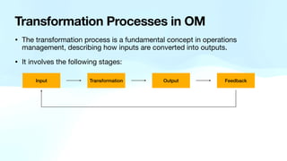 Unit - I Introduction to Operations Management | PDF