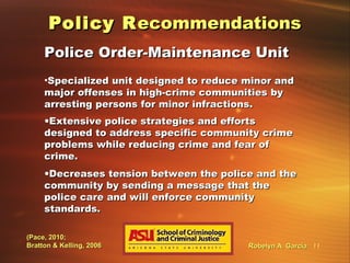 Order-Maintenance Policing for Police Departments | PPT