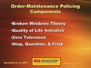 Order-Maintenance Policing for Police Departments | PPT