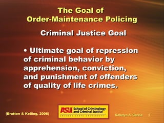 Order-Maintenance Policing for Police Departments | PPT