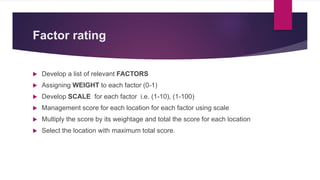 Factor Rating Framework location strategy, operation management | PPTX