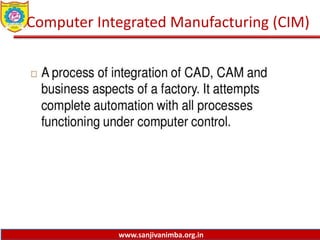www.sanjivanimba.org.in
Computer Integrated Manufacturing (CIM)
 