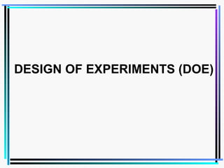 DESIGN OF EXPERIMENTS  (DOE) 