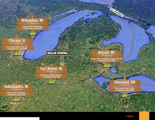 This information has been secured from sources we believe to be reliable, but we make no representations or warranties, expressed or implied, as to the accuracy of the information. References to square footage or age are
approximate. Buyer must verify the information and bears all risk for any inaccuracies. Any projections, opinions, assumptions or estimates used herein are for example purposes only and do not represent the current or future
performance of the property. Marcus & Millichap Real Estate Investment Services is a service mark of Marcus & Millichap Real Estate Investment Services, Inc. © 2017 Marcus & Millichap ACT ID Z0080327
7
Indianapolis, IN
Largest City in Indiana
( Population: 855,200)
179 Miles Away
Detroit, MI
Largest City on the U.S.-Canada Border
( Population: 672,800)
158 Miles Away
Chicago, IL
3rd Largest City in the U.S.
( Population: 2,700,000)
151 Miles Away
Milwaukee, WI
Largest City in Wisconsin
( Population: 2,026,200)
252 Miles Away
Cleveland, OH
2nd Largest City in Ohio
( Population: 388,000)
195 Miles Away
Fort Wayne, IN
2nd Largest City in Indiana
( Population: 264,500)
54 Miles Away
U.S. - Canada Border
 