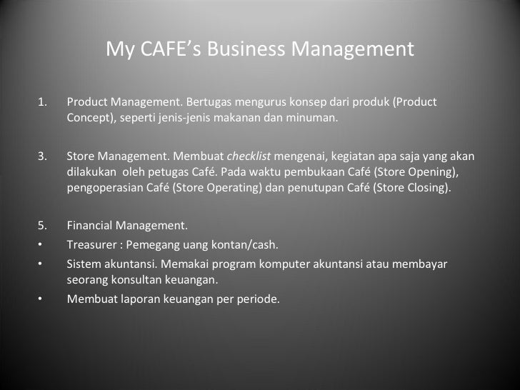 Operation Management - My CAFE