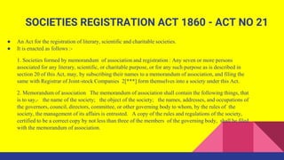 3. Registration and fees: There shall be paid to the Registrar for every such registration
a fee of fifty rupees.
4. Annua...