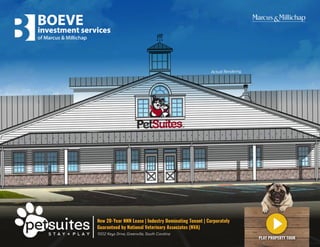 New 20-Year NNN Lease | Industry Dominating Tenant | Corporately
Guaranteed by National Veterinary Associates (NVA)
1002 Keys Drive, Greenville, South Carolina
PLAY PROPERTY TOUR
Actual Rendering
 