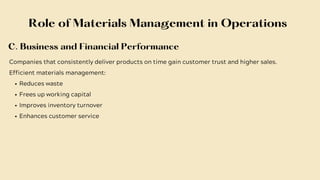 Comprehensive Guide to Materials Management in Operations and TQM | PDF