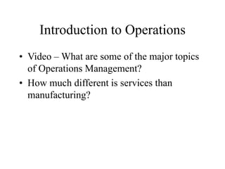 Operations Management Introduction | PPT