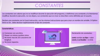 Visual basic presentación general sobre aspectos básicos | PPTX