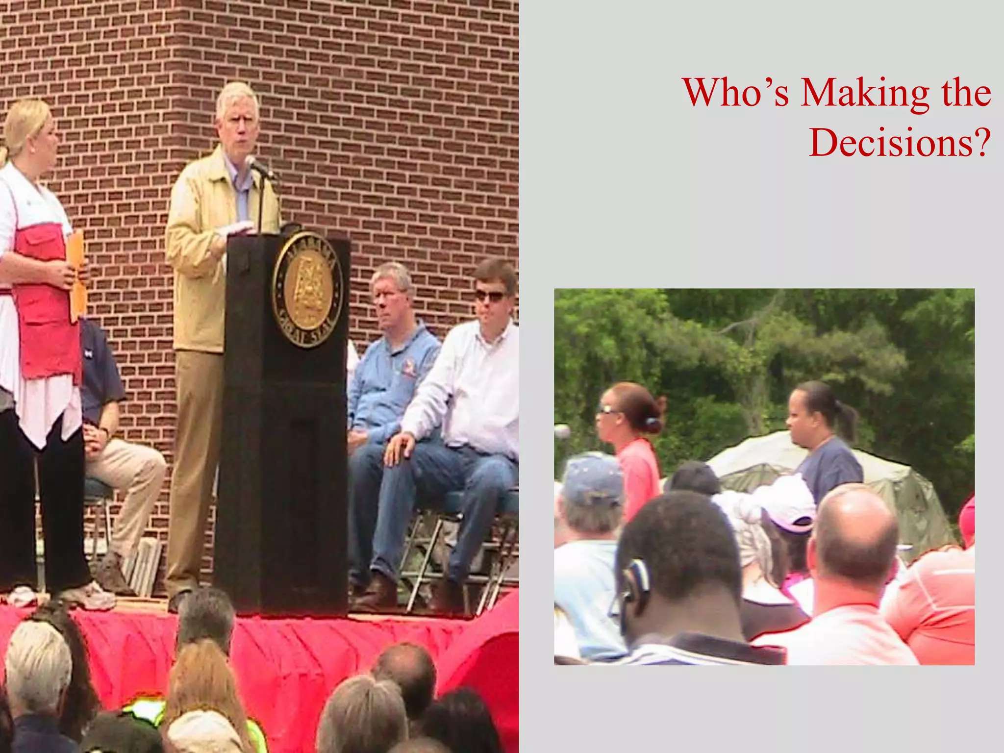 Who’s Making the
Decisions?
 