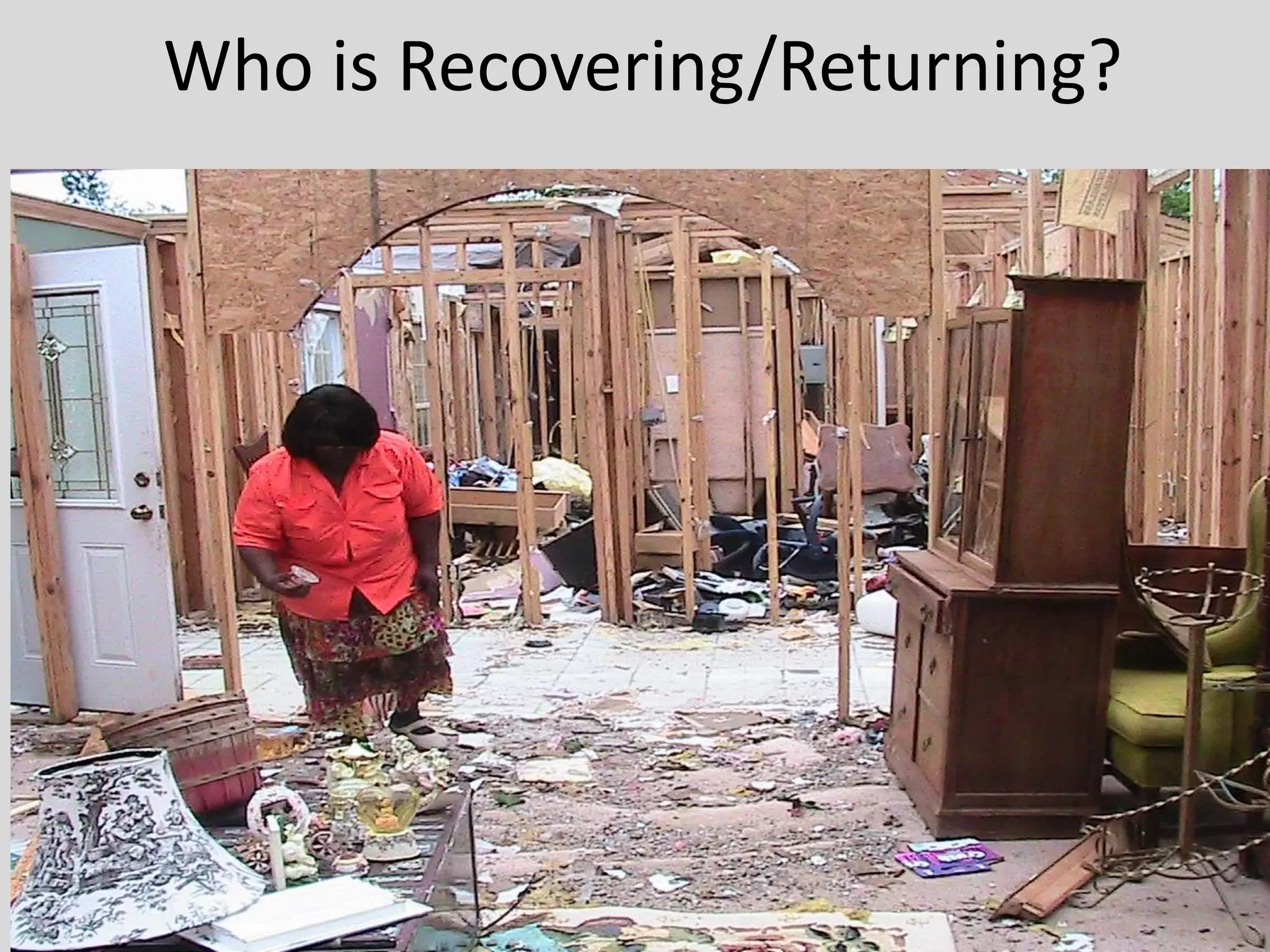 Who is Recovering/Returning?
 