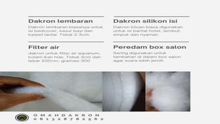 jual dakron silikon 
