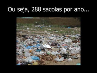 Ou seja, 288 sacolas por ano... 