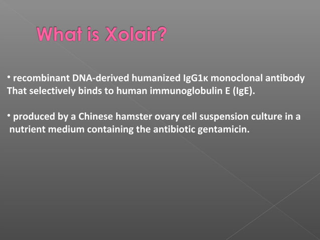 Omalizumab (Xolair) | PPT | Pregnancy | Reproductive Health