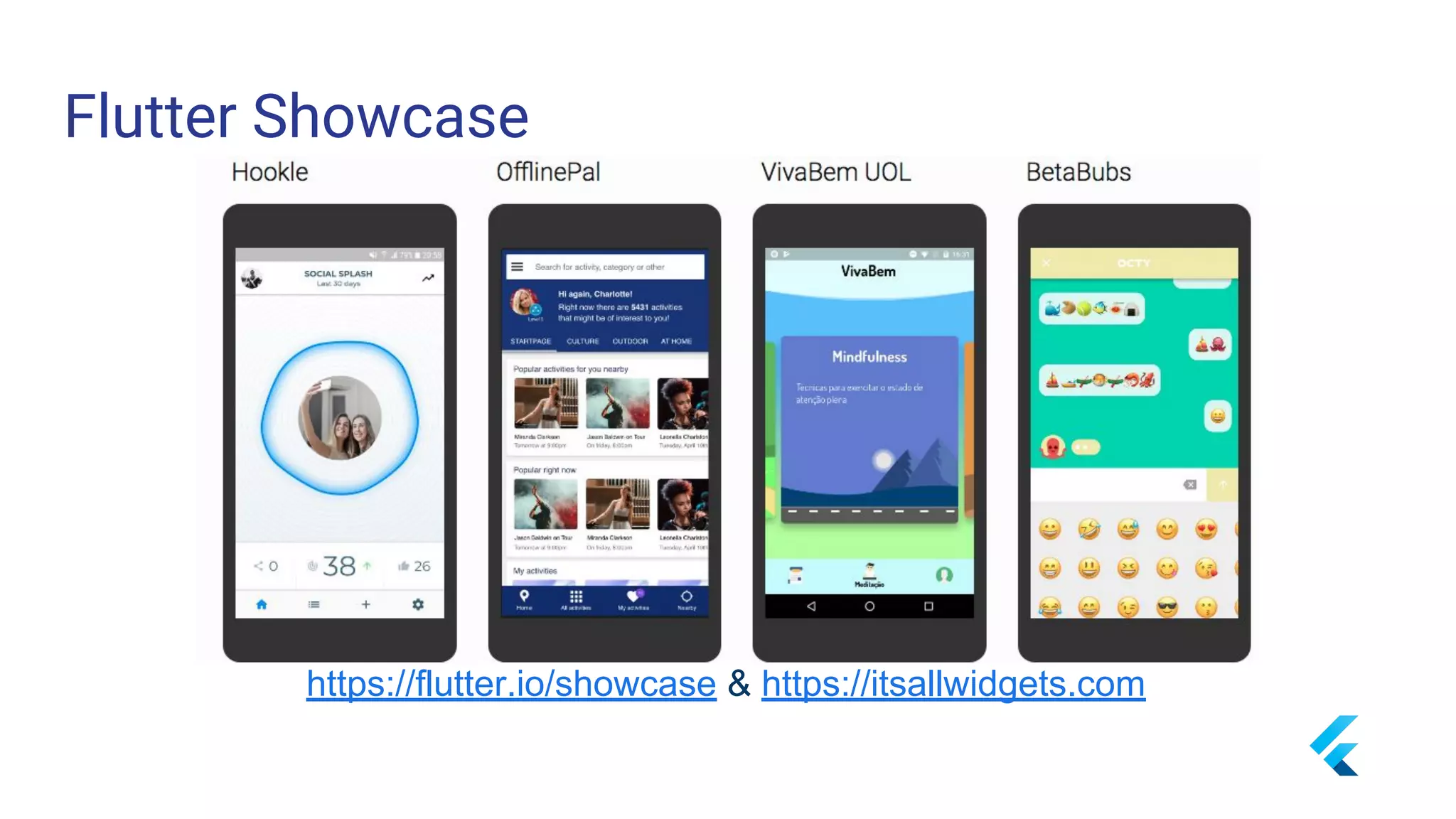 Flutter Showcase
https://flutter.io/showcase & https://itsallwidgets.com
 