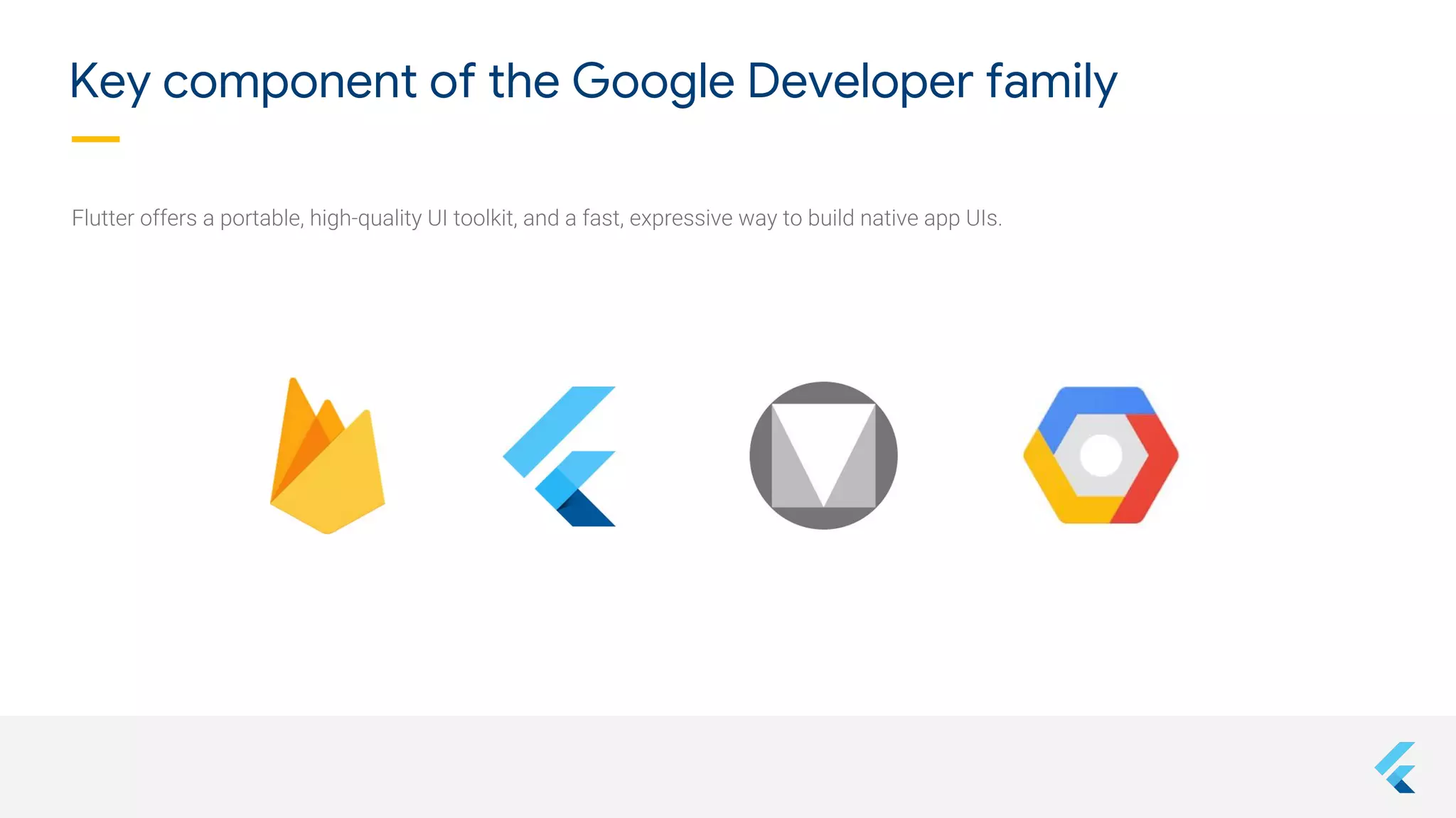 Confidential + Proprietary
Key component of the Google Developer family
 