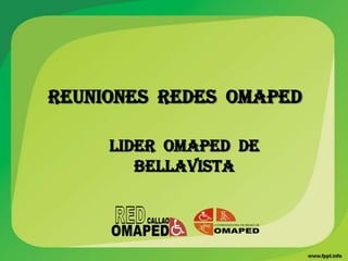 REUNIONES REDES OMAPED

     LIDER OMAPED DE
        BELLAVISTA
 