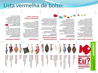 Lista vermelha de bolso:

 