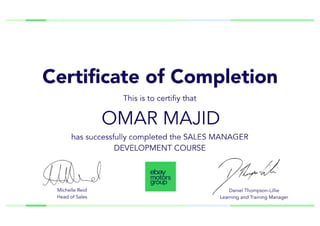 Sales manager Course 