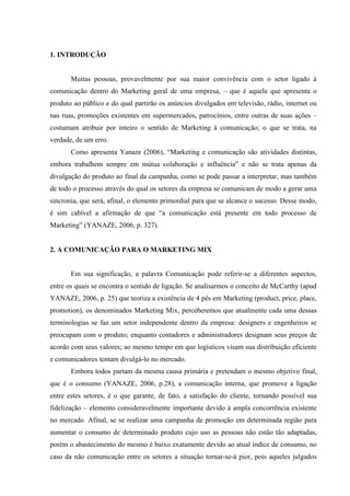 O marketing e a comunicação