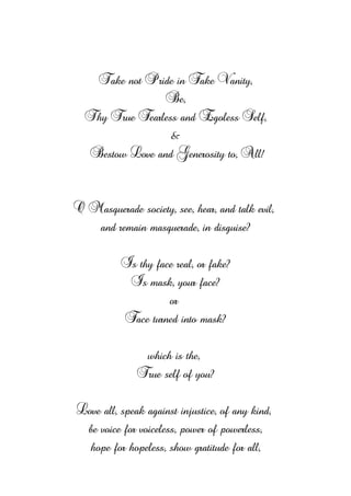 Masked Generosity O masquerade society | PDF