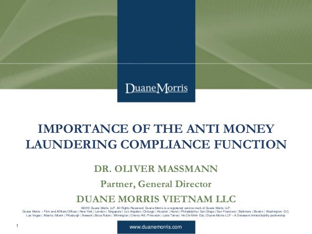 Importance Of The Anti Money Laundering Compliance Function