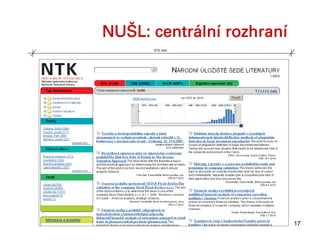 NUŠL: centrální rozhraní
      210 mm




                           17
 