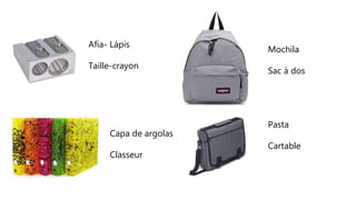 O material escolar em frances PPT Telechargement Gratuit