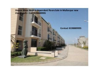 Omaxe Silver Birch Independent Floors Sale in Mullanpur new
Chandigarh – Call 8198889995
Contact 8198889995
 